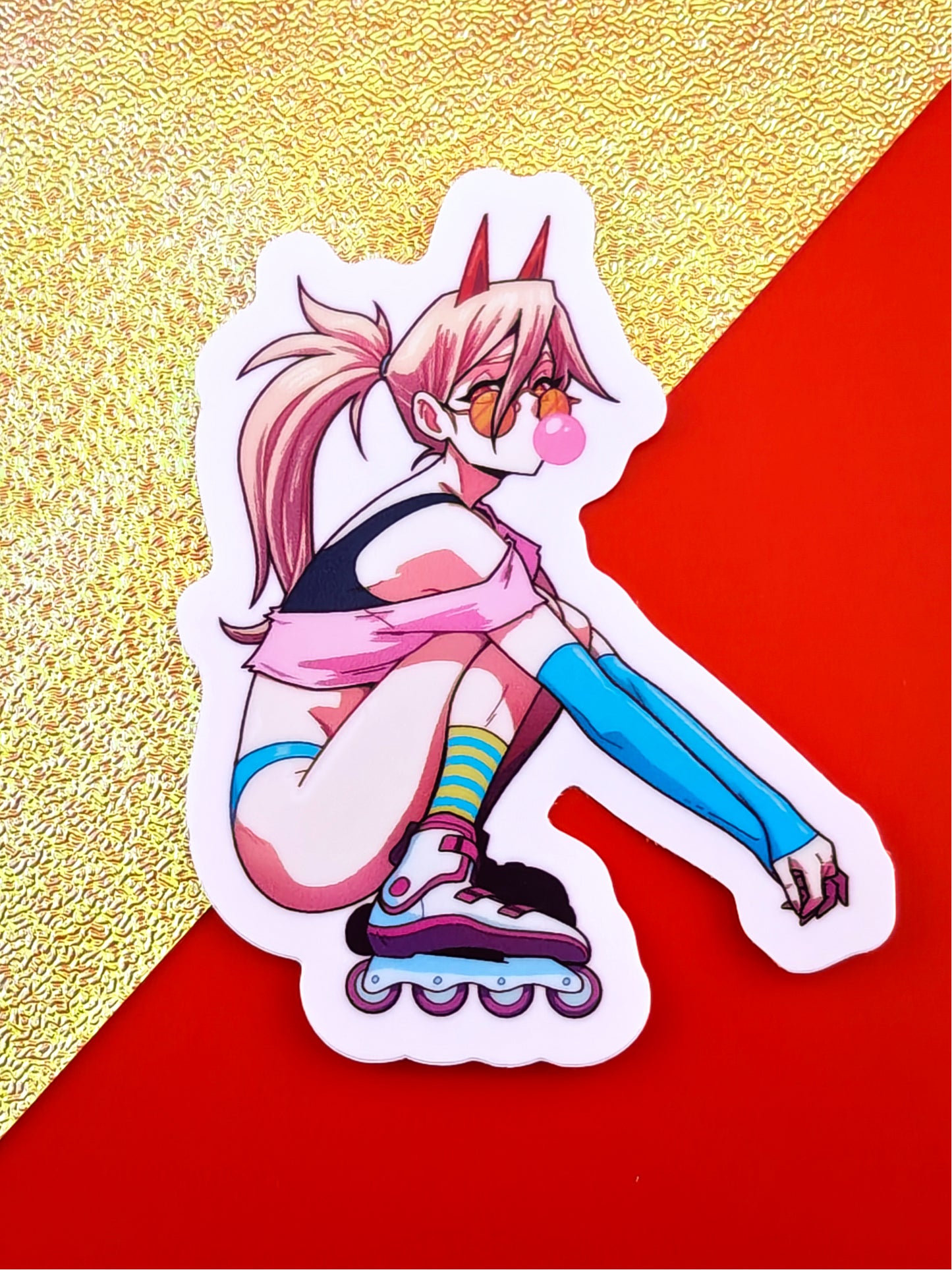 Chainsaw Power on Skates Sticker