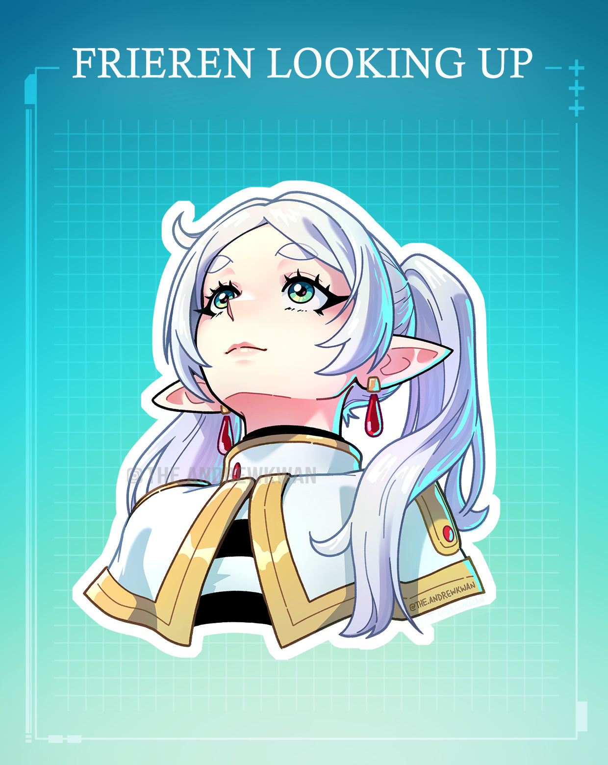 Frieren Looking Up Sticker