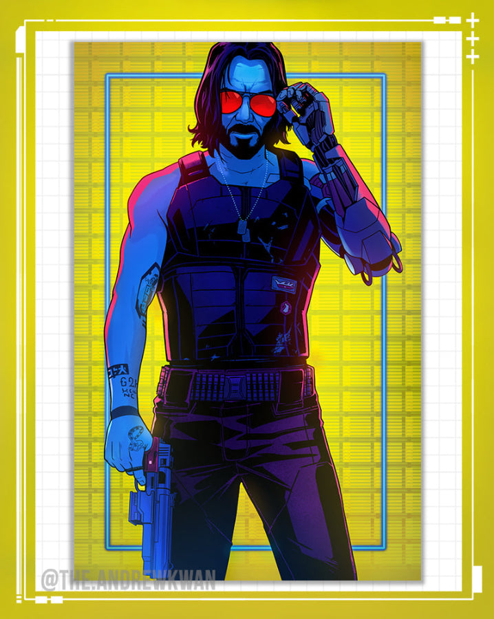 Keanu is Johnny Silverhand Cyberpunk Print