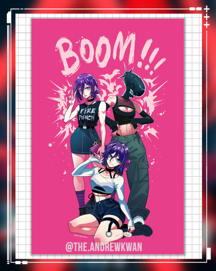 Chainsaw BOOM Devil Print