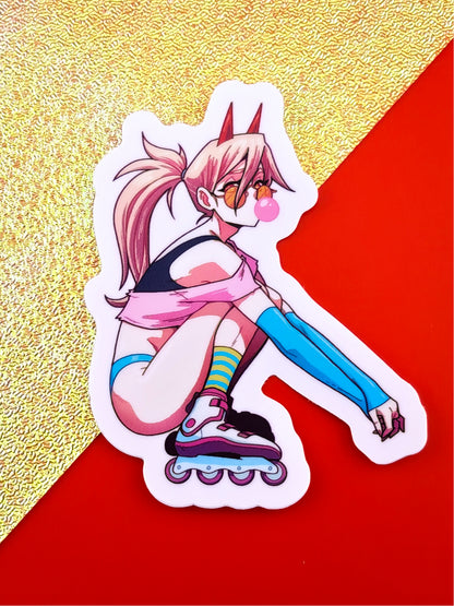 Chainsaw Power on Skates Sticker