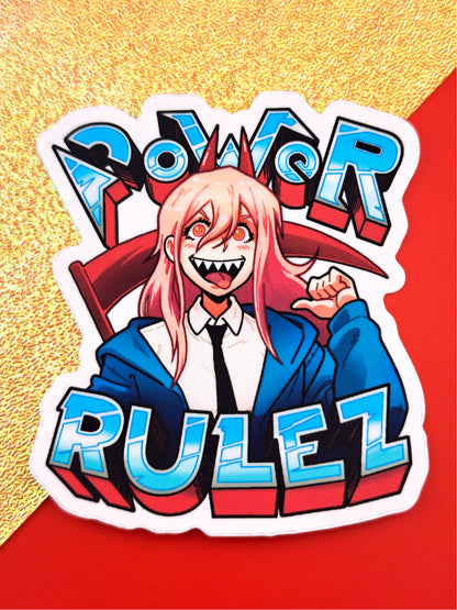 Chainsaw Power Rulez Sticker