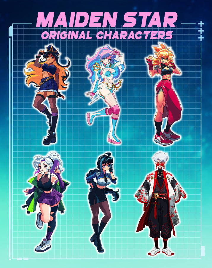 Retro Anime Original Character Stickers