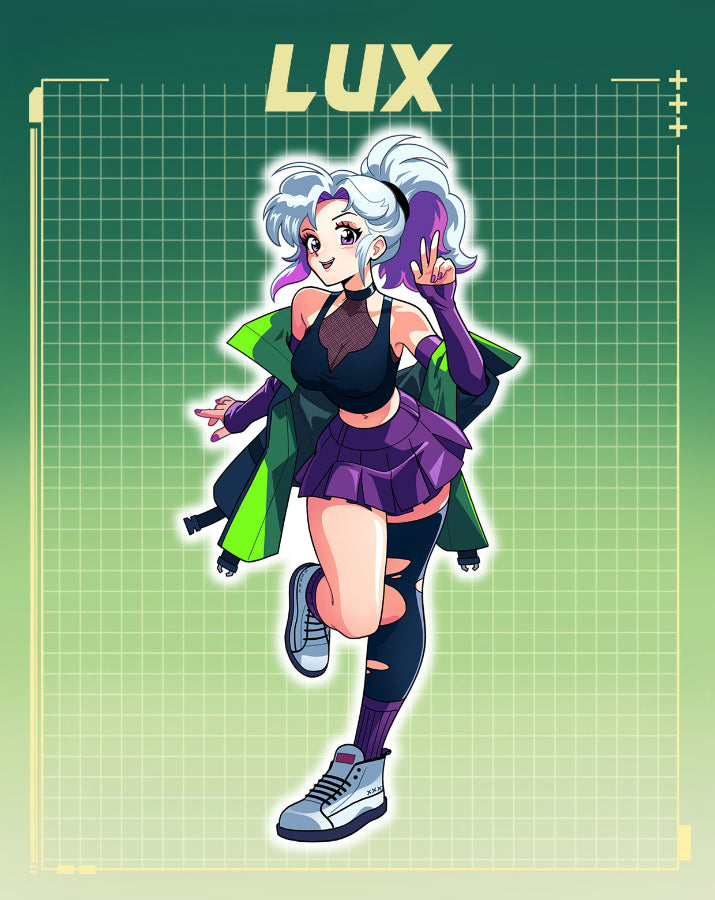 Retro Anime Original Character Stickers