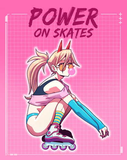 Chainsaw Power on Skates Sticker