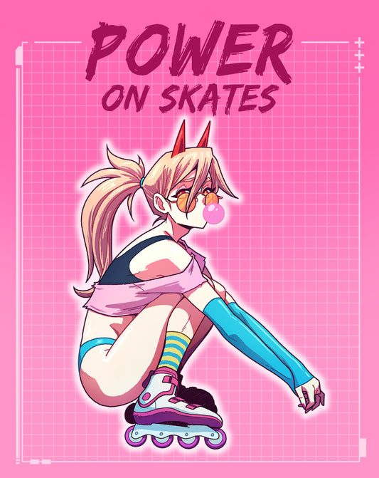Chainsaw Power on Skates Sticker