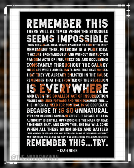 Nemic’s Speech Andor Star Wars Print