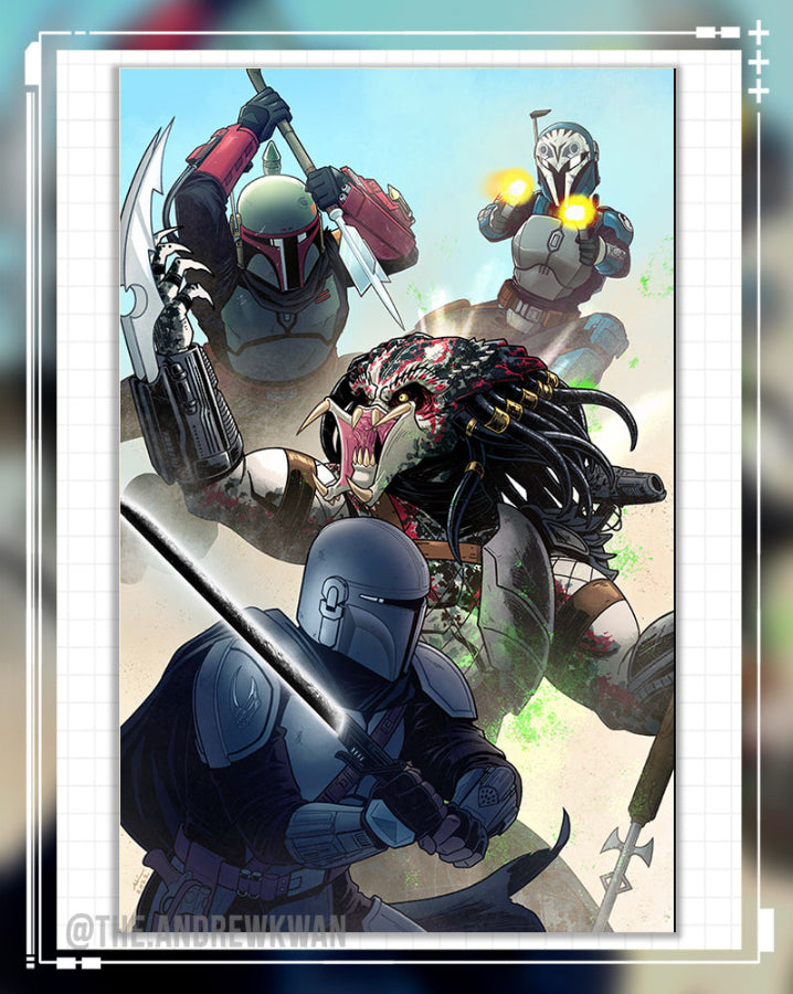 Mandos vs Predator Star Wars Print